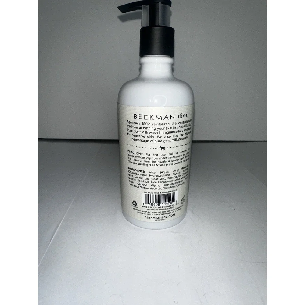 Beekman 1802 Pure Goat Milk Hand & Body Wash 370 ml 12.5 oz Fragrance Free - Picture 2 of 5